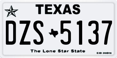 TX license plate DZS5137
