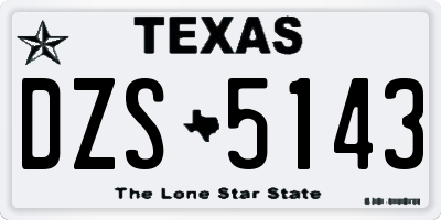 TX license plate DZS5143