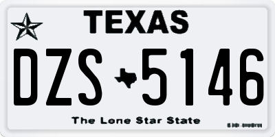 TX license plate DZS5146