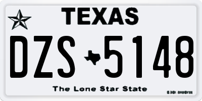 TX license plate DZS5148