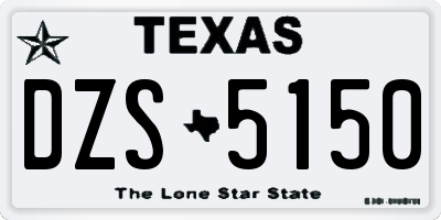 TX license plate DZS5150