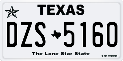 TX license plate DZS5160