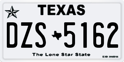 TX license plate DZS5162