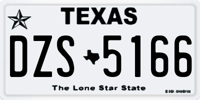 TX license plate DZS5166