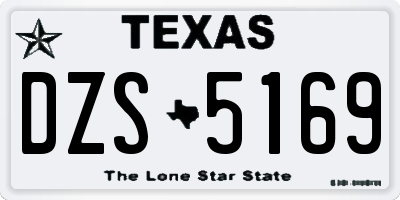TX license plate DZS5169