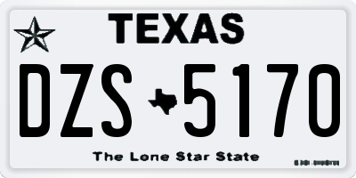 TX license plate DZS5170