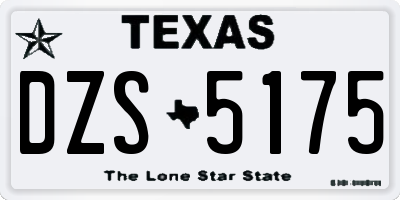 TX license plate DZS5175
