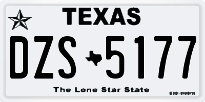 TX license plate DZS5177