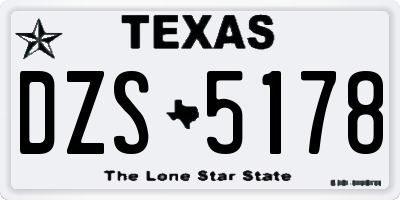 TX license plate DZS5178