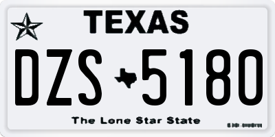 TX license plate DZS5180