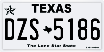 TX license plate DZS5186