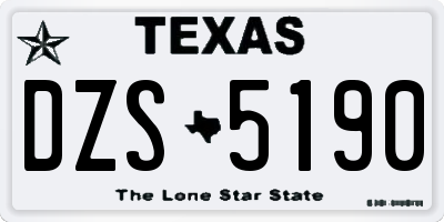 TX license plate DZS5190