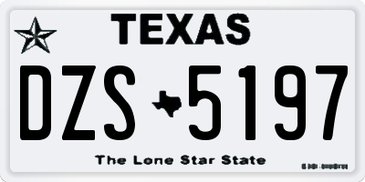TX license plate DZS5197