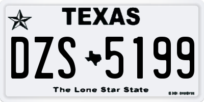 TX license plate DZS5199