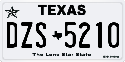 TX license plate DZS5210