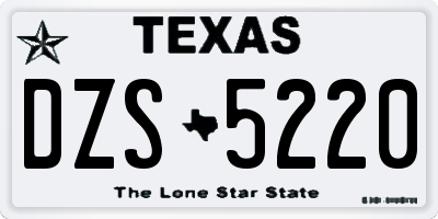 TX license plate DZS5220
