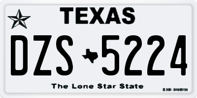 TX license plate DZS5224
