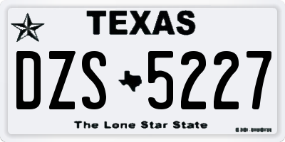 TX license plate DZS5227