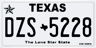 TX license plate DZS5228