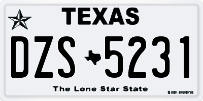 TX license plate DZS5231