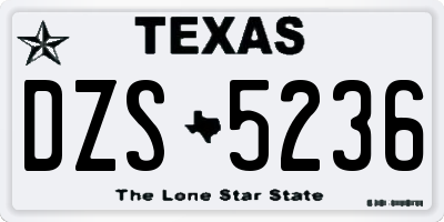 TX license plate DZS5236