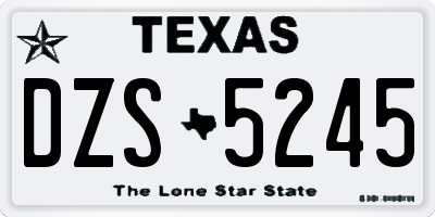 TX license plate DZS5245