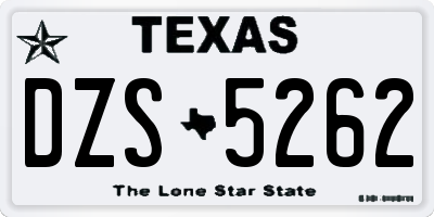 TX license plate DZS5262