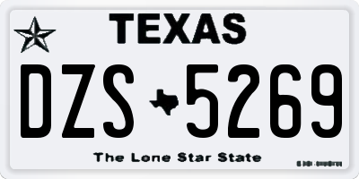 TX license plate DZS5269