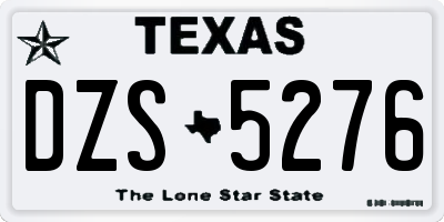 TX license plate DZS5276
