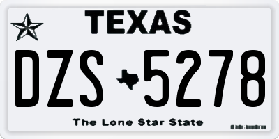 TX license plate DZS5278