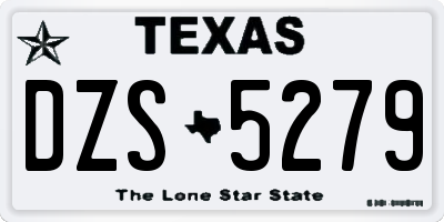TX license plate DZS5279