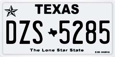 TX license plate DZS5285