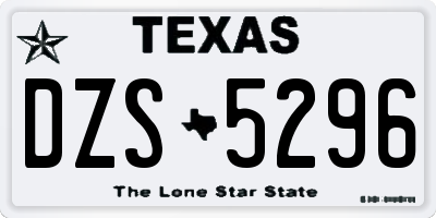 TX license plate DZS5296