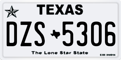 TX license plate DZS5306
