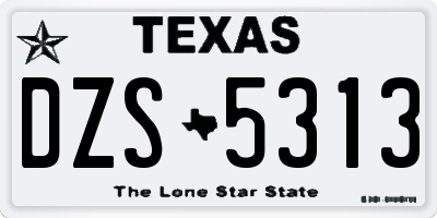 TX license plate DZS5313