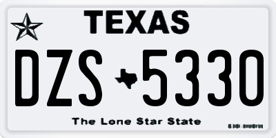 TX license plate DZS5330