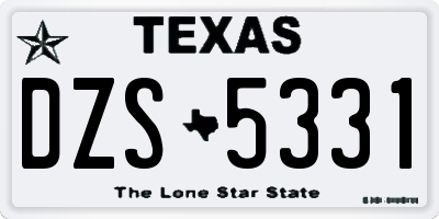 TX license plate DZS5331