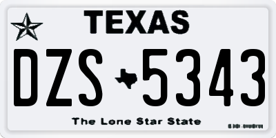 TX license plate DZS5343