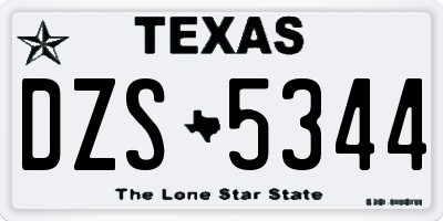 TX license plate DZS5344