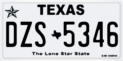 TX license plate DZS5346