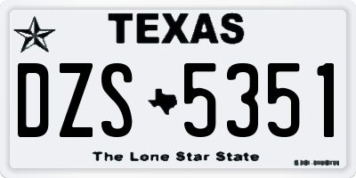 TX license plate DZS5351