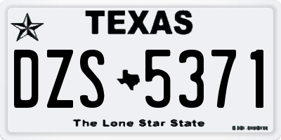 TX license plate DZS5371