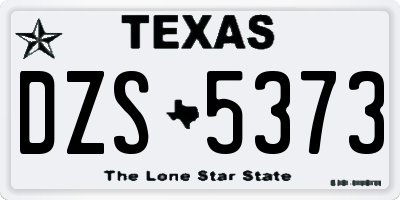 TX license plate DZS5373