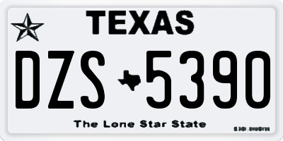 TX license plate DZS5390