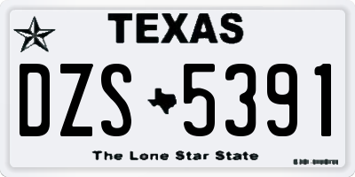 TX license plate DZS5391