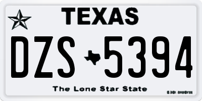 TX license plate DZS5394