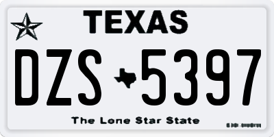 TX license plate DZS5397