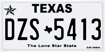 TX license plate DZS5413