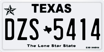 TX license plate DZS5414