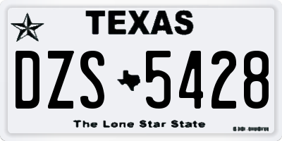 TX license plate DZS5428